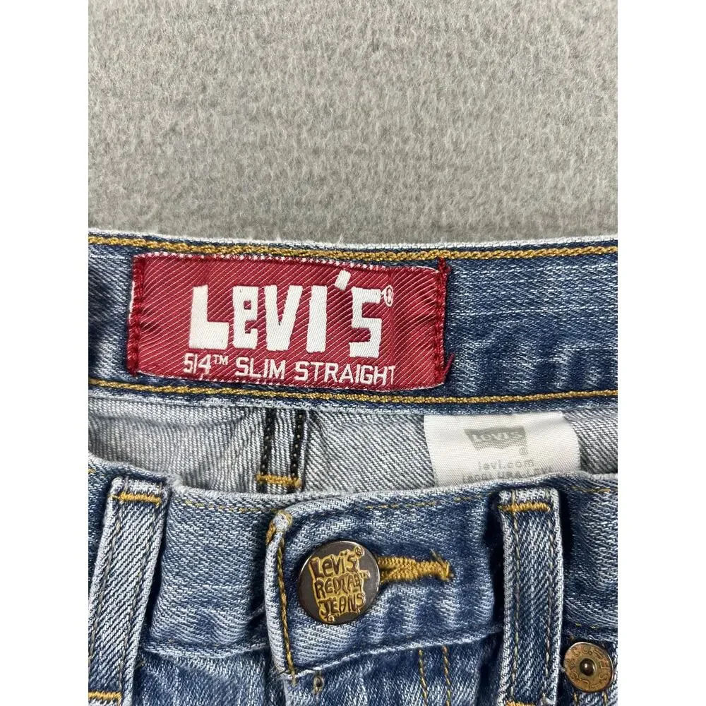 Levi's 514 Boy's Slim Fit Blue Jeans 18 Slim 27X29 Light Wash Stretch Denim